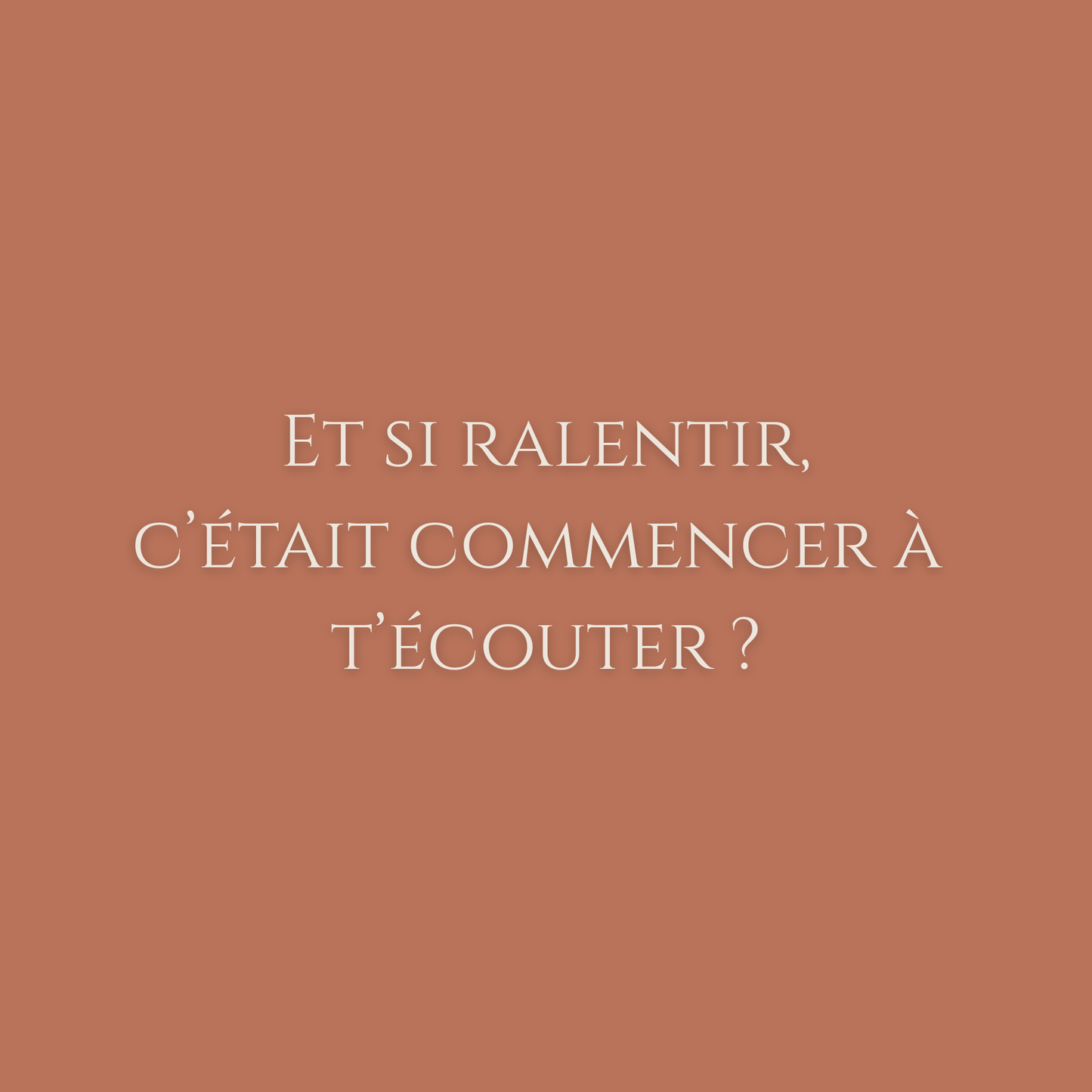 7 jours pour ralentir